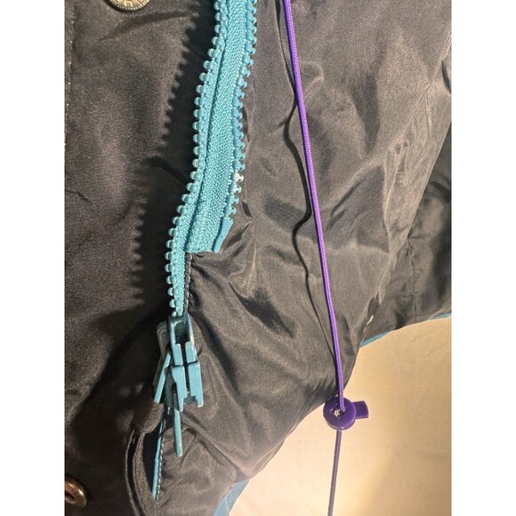 Vintage Columbia Bugaboo Ski Jacket Woman XL Teal Purple 90s Colorblock Gizzmo - Picture 9 of 16